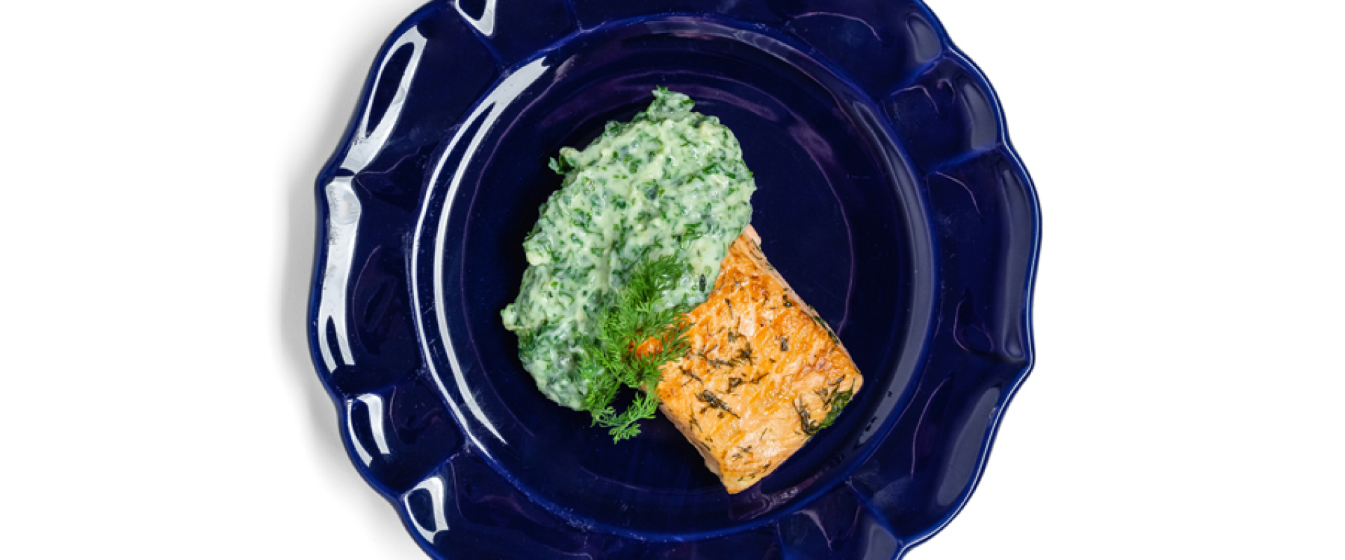 Salmão com creme de espinafre